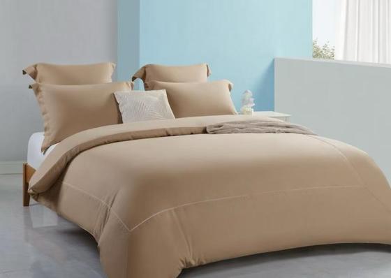 텐셀 린넨 이불 커버 퀸 편안한 라이트 브라운 이불 커버